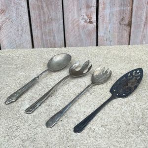 Vintage Serving Silverware Utensil Bundle Dorchester Plate Rogers Italy Coronati